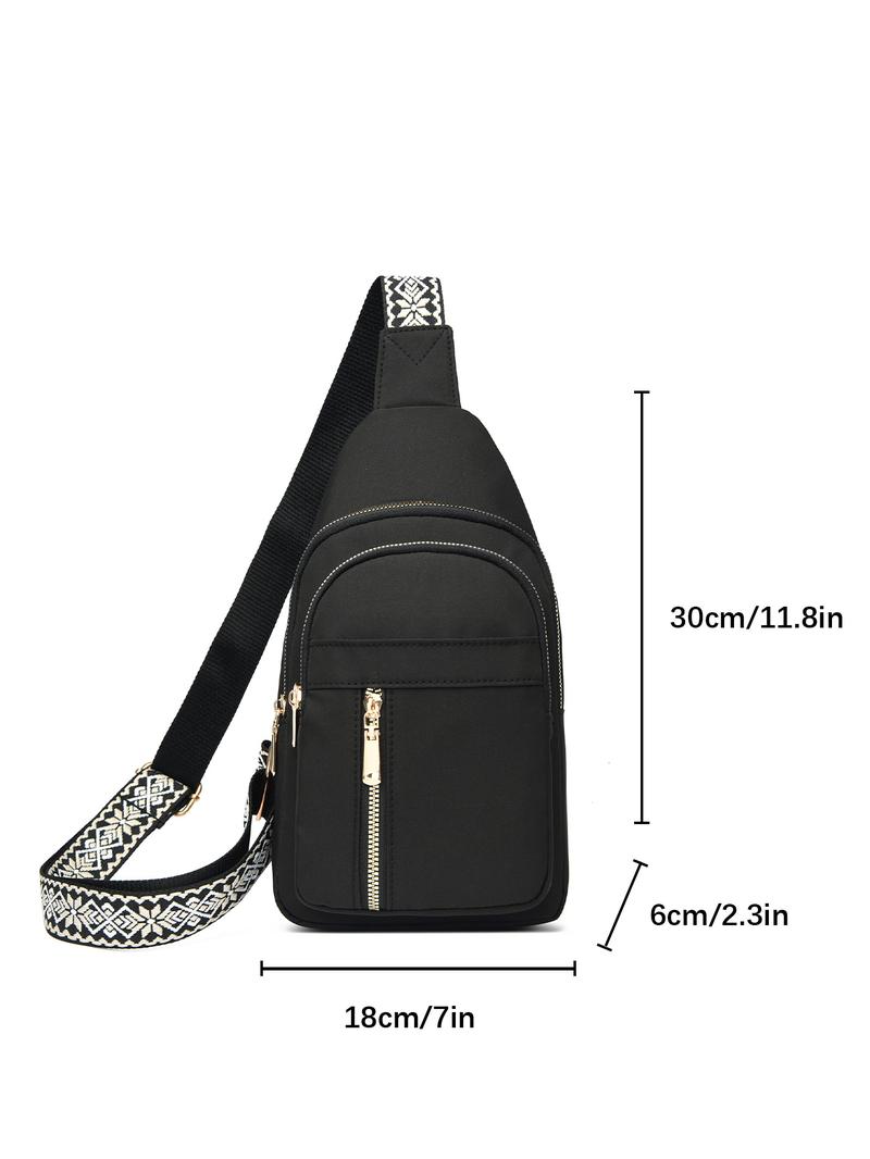 Fashionable Zipper Chest Bag, Casual Versatile Adjustable Crossbody Bag for Women, Lightweight Phone Bag, Trendy All-match Sling Bag, Adjustable Strap Bag for Daily Used