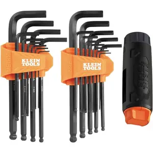 BLS22H Long Ball-End T-Handle Hex Key Wrench Set, 22-Key SAE and Metric, 1/16-Inch to 3/8-Inch, 1.5 to 10 mm