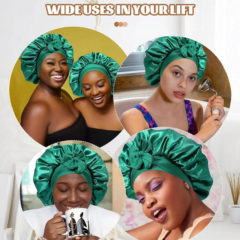 Double Layer Silk Bonnet for Haircare - Soft & Practical Sleeping cap with Elastic Tie Band for Curly & Natural Hair Mother's Day Gift