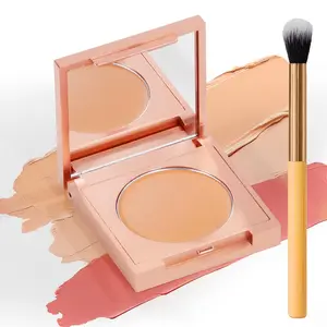 Eye Concealer Balm with Brush, Perfect for Dark Circles and Under-Eye Correction, Long-Lasting Matte Finish, Reduces Puffiness