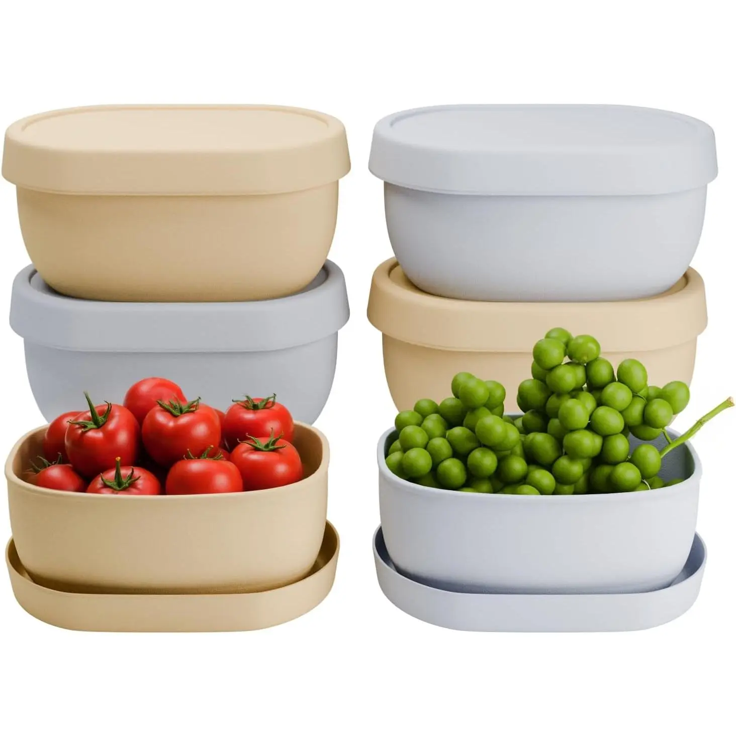 4 pcs7oz  Snack Containers  with Lid,Fruit Container for Lunch,Containers for Travel and Outdoor Camping
