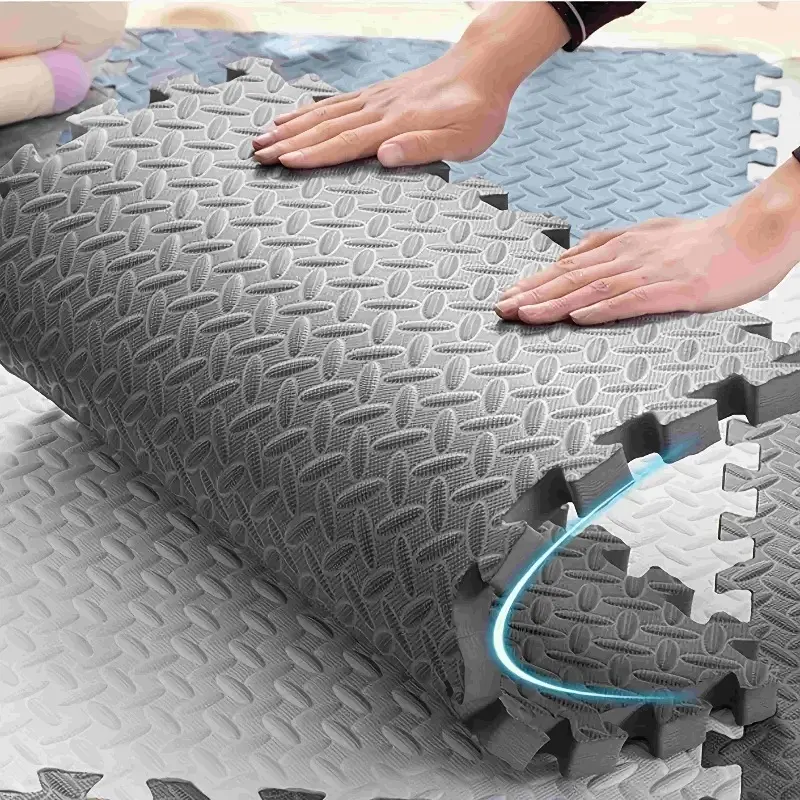 18/36 pieces [High Quality EVA Foam Floor Mat] Leaf Pattern Non-Slip Splicing Foam Mat Set - Suitable for Yoga, Game Room, Gym, Pilates - Valentine's Day, Women's Day, Mother's Day, Independence Day, 11.81 inches × 11.81 inches