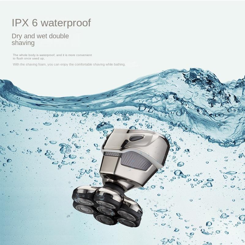 5-in-1 Electric Hair Trimmer Kit, Rechargeable Waterproof Head Shaver for Men, Grooming Kit for Dry & Wet Shaving, Waterproof Cordless Shaver