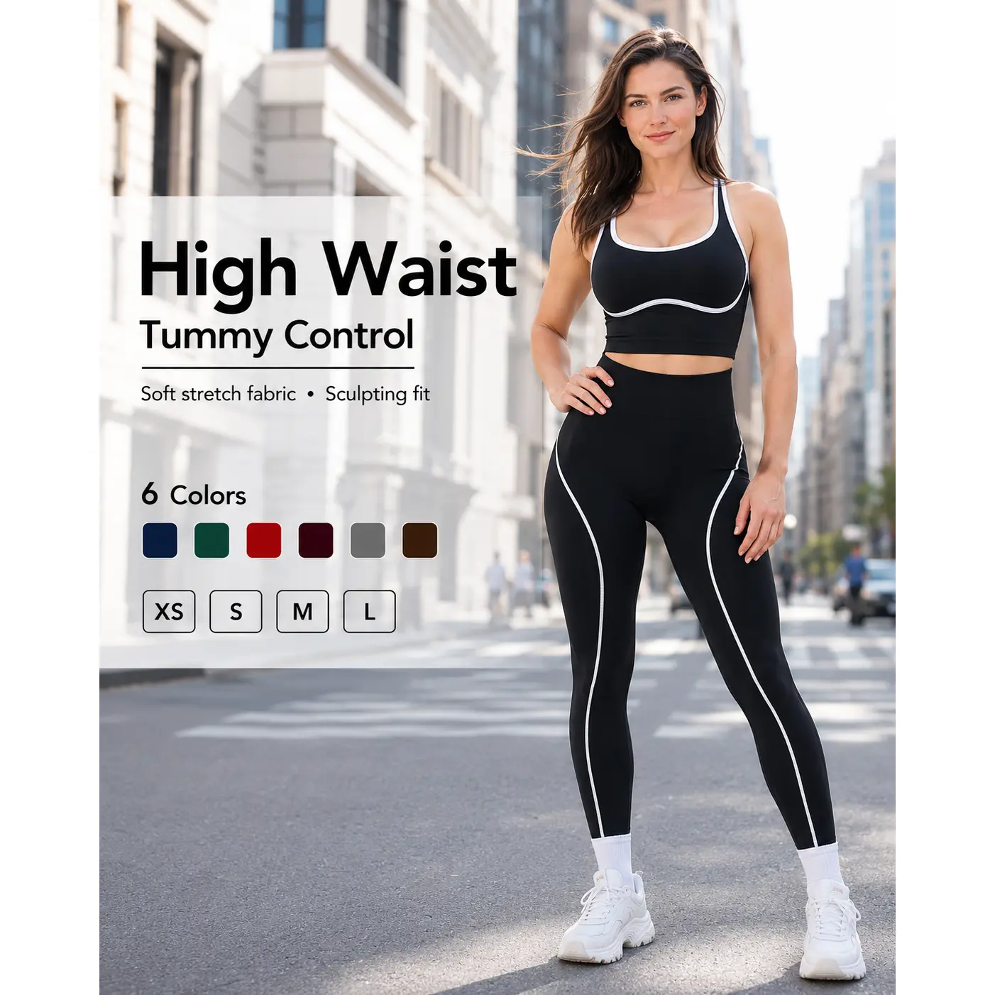 Women's Sporty Two-Piece Set, Sports Vest & High Waist Tummy Control Tight Pants, Ideal for Fitness and Daily Exercise, Fashion Sportswear, Summer Clothes for Gym & Workout, Sculpting Workout Outfit