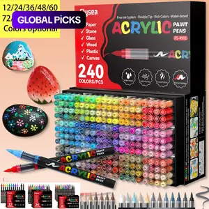 Acrylic Paint Soft Brush Markers Set, Soft Brush Tip, Automatic Ink Control, Paint Markers for Wood, Stone, Canvas, Glass, Fabric, DIY Crafts #GLOBAL PICKS