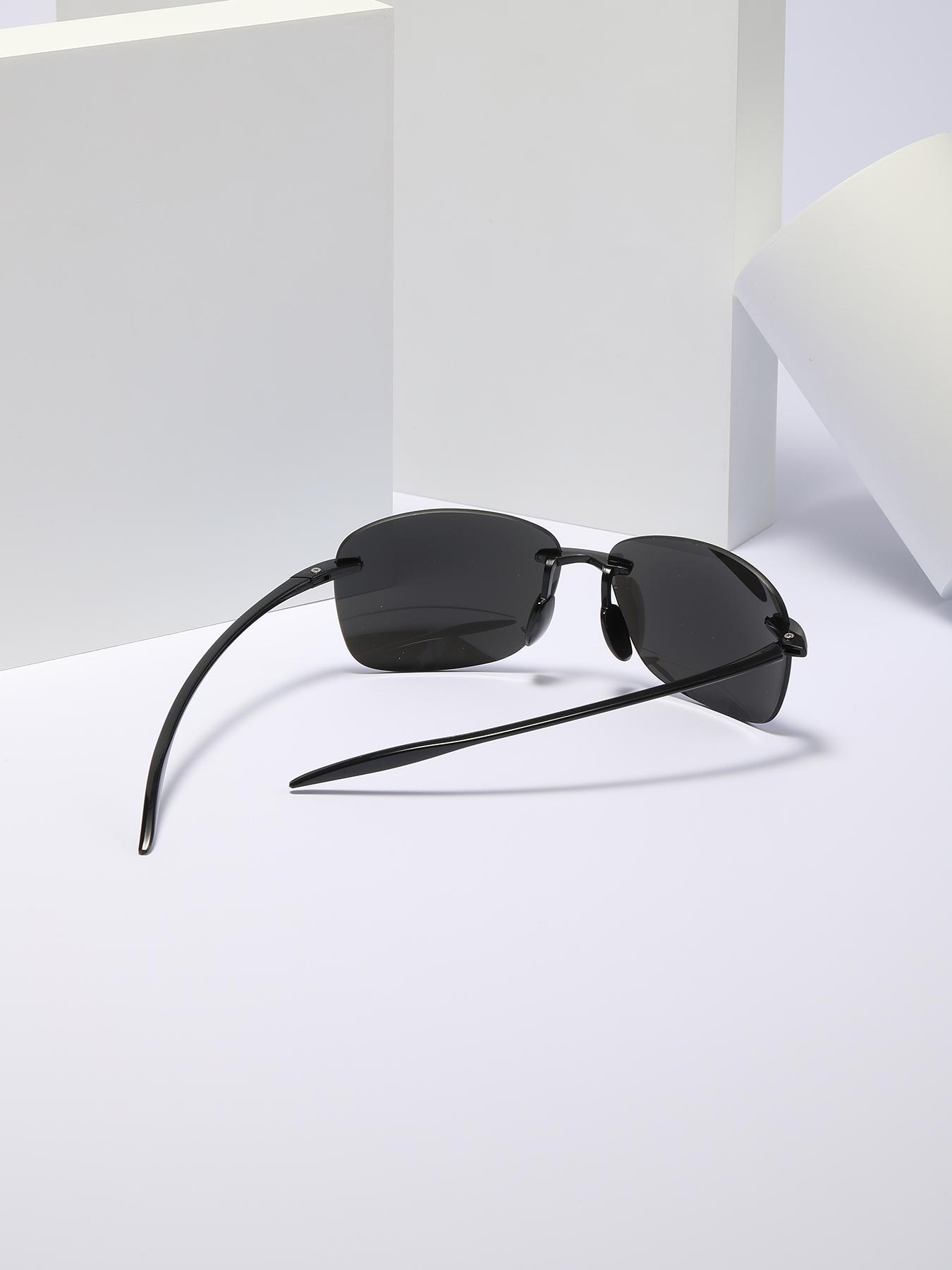 Men's Trendy Rimless Sunglasses, Outdoor Sports Cycling Mountain Sunglasses, Uv400 Protection Sunglasses for Everyday Use and Outdoor Activities