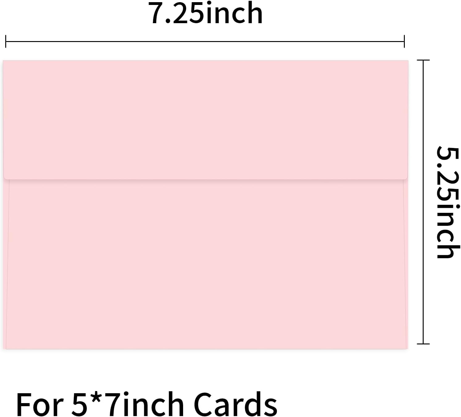 100 Packs  5x7 Envelopes, A7 Envelopes for Card Invitation Wedding Birthday Party  Shower