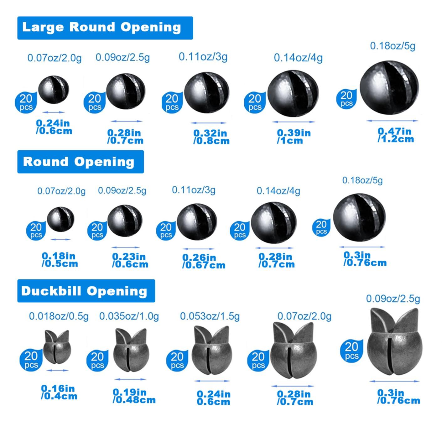 Fishing Lead Sinker Set, 100pcs/box Split Lead Sinker Fishing Weight, Split Lead Clip for Bass Fishing, Fishing Accessories for Outdoor, Fishing Tackle Kit, Father's Day Gifts, Fishing Lures Kit, Fishing Gear Set