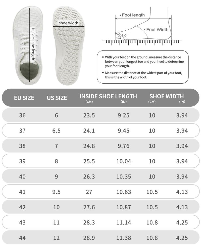 Women's Barefoot Shoes Minimalist Sneakers Classic Fit Low Top Wide Toe Box Zero Drop Sole Casual Walking Shoes Gift for Women