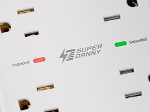 Flat Plug Protector Strip, 6ft Thin Extension Cord with 4 USB (2 USB C Port), 8 Outlets Desk Charging Station, Wall Mountable Outlet Extender for Home Office, College Dorm Room