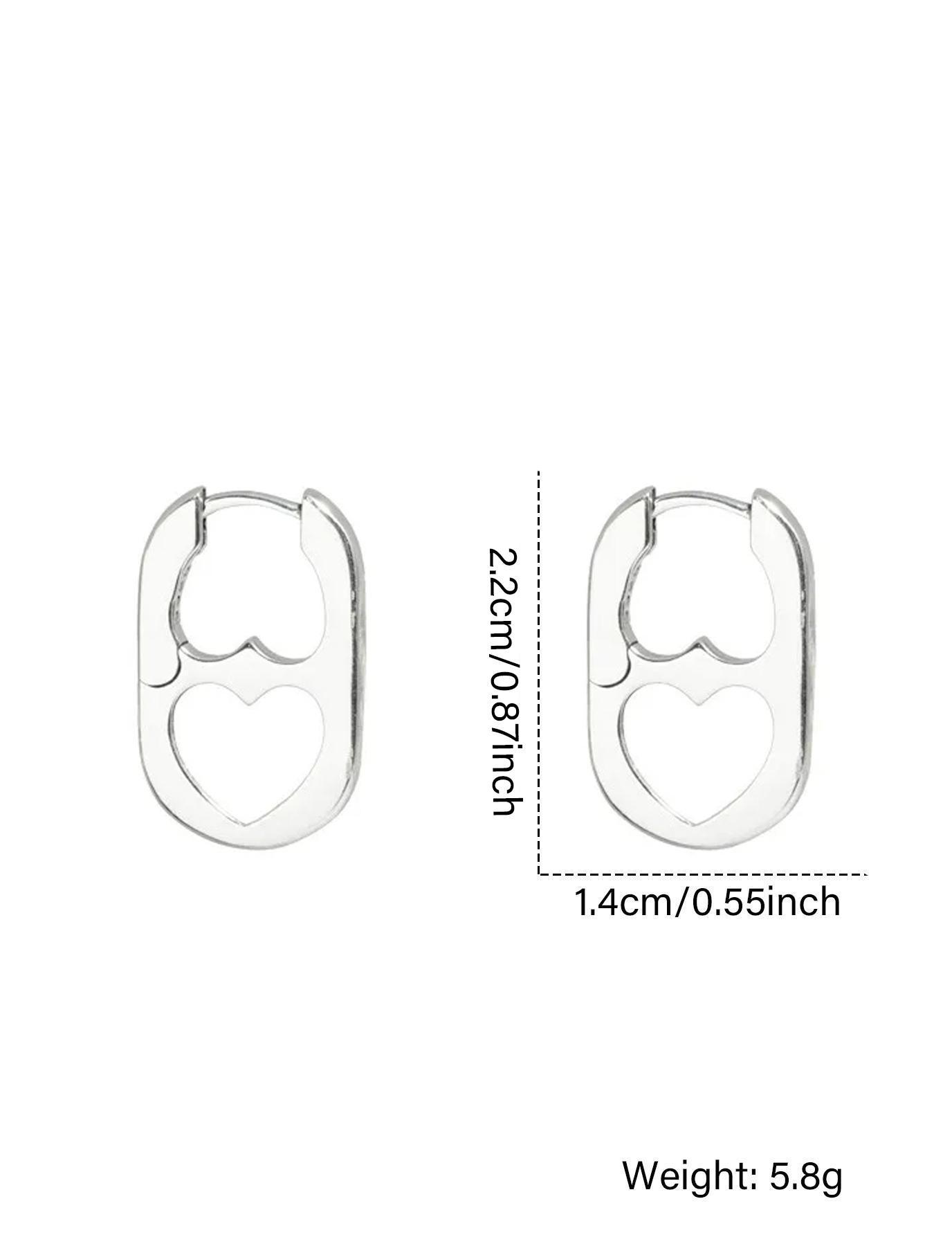 Simple Fashion Heart Shaped Hoop Earrings, Elegant Minimalist Earrings, Fashion Jewelry for Party, Daily Clothing Decor, Trendy All-match & Exquisite Jewelry for Birthday Gift, Heart Design Earrings