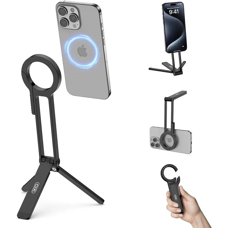 Phone Tripod Stand for ,Adjustable and Foldable Mini Pocket Tripod,  Selfie Stick Stand for  17/16/15/14/13/12 and Mag Safe Cases