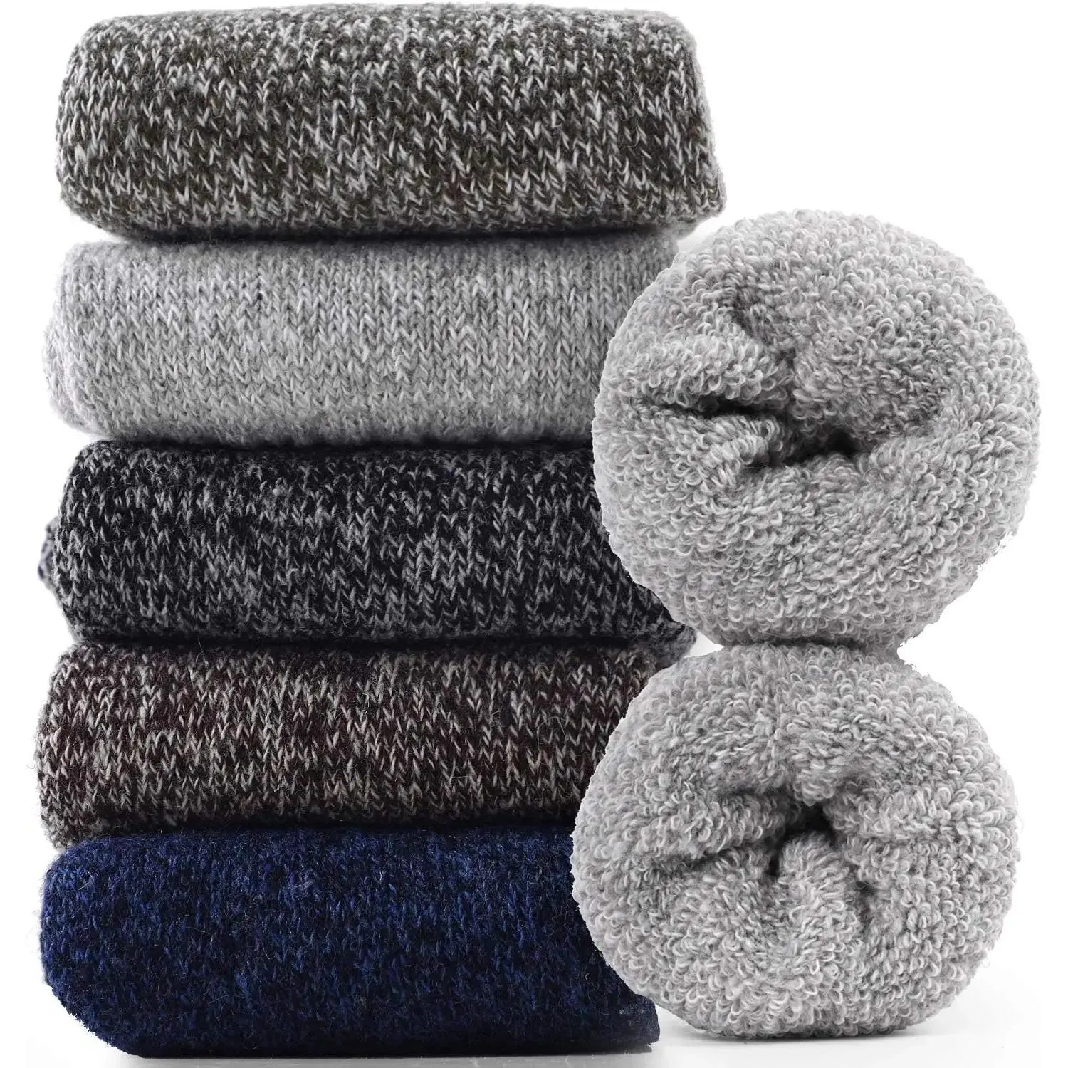 [Limited Time Deal] Women's Warm Winter Thermal Thick Mid-Calf Socks - Comfortable Minimalist Lady Socks for Moms, Insulated Cozy Feet, Holiday Gift Option