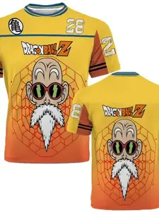 2026 New Summer Japanese Anime Dragon Ball Master Roshi Goku 3D Quick-Drying Casual Round Neck T-Shirt