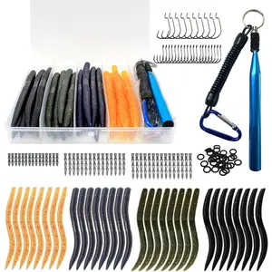 133 count Senko Wacky Worm Bass Fishing Lures Kit with Soft Plastic Baits, Wacky  Tools, Grub Baits Hook, Weedless & Offset Worm Hooks, O-Rings, Lures w/Tackle Box