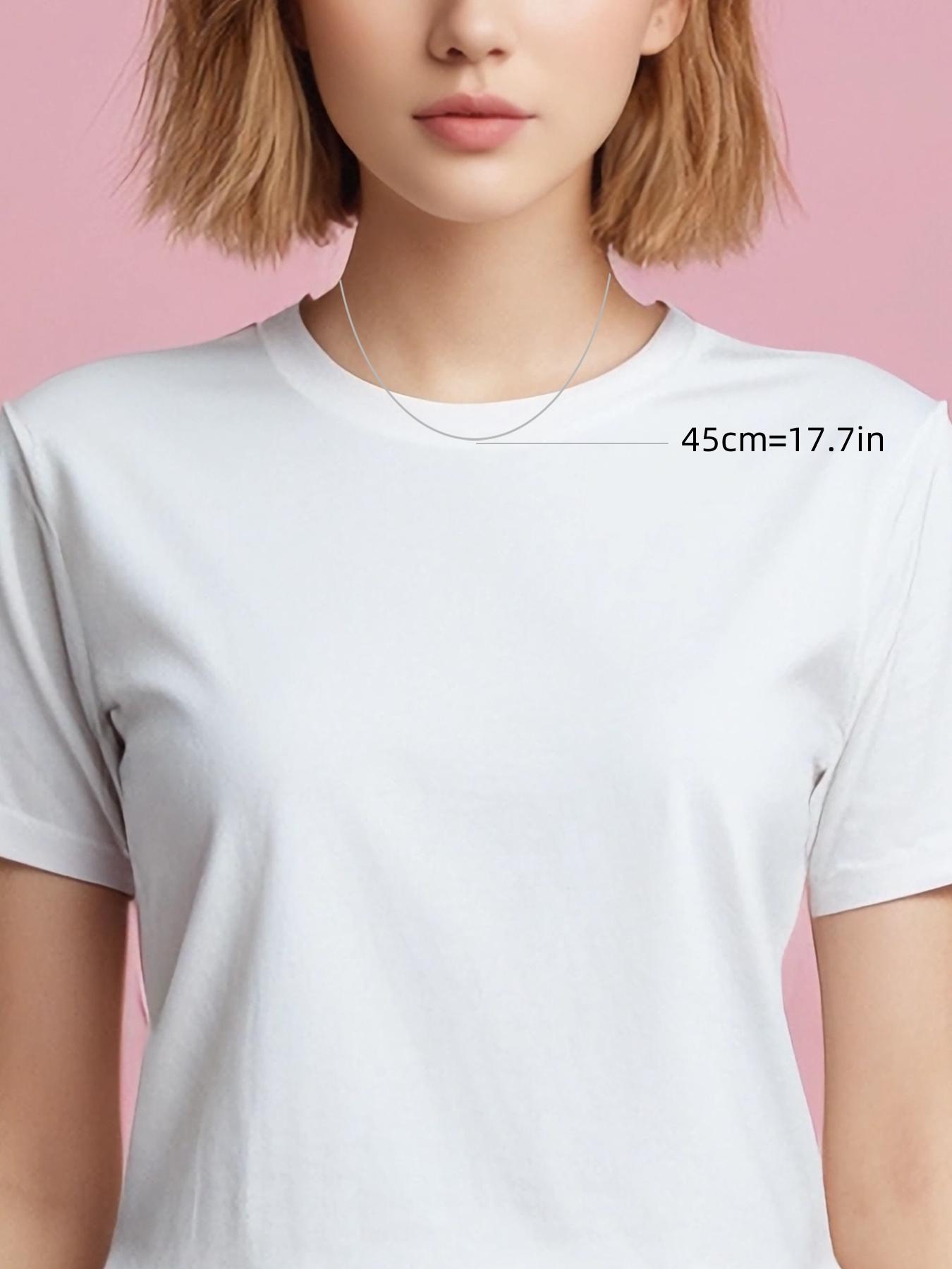 S999 Sterling Silver Women's Elegant Chain Necklace, Exquisite Trendy Chain Necklace, Chic Gorgeous Jewelry As Gift for Girlfriend