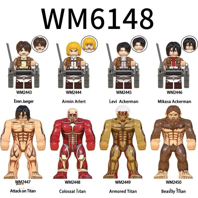 Attack on Titan Levi Mika Allen Third-Party Building Blocks Figure Toy, Collectible Model Kit, Perfect Gift for Fans