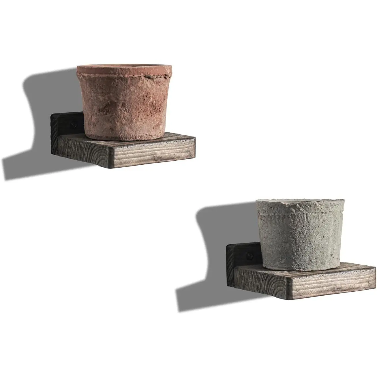 Small Floating Shelves for Wall Set of 2   4Inch Mini Wall Shelf Decor  Display Collectibles Mounted Kitchen Bathroom Bedroom Corner Decorative Storage  Stand Brown