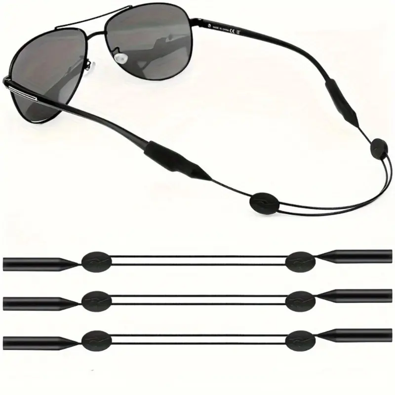 Adjustable Eyewear Retainer – 3-Pack Sports Sunglass Straps, Anti-Slip Glasses Holder for Men & Women, Stretchable Secure Fit for Sports, Running & Daily Wear