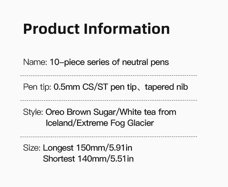 3 styles, 10 pens each, simple solid translucent dual design gel pens 0.5mm, smooth non bleeding quick dry pens exams practice, DIY study office writing, large capacity black gel pens