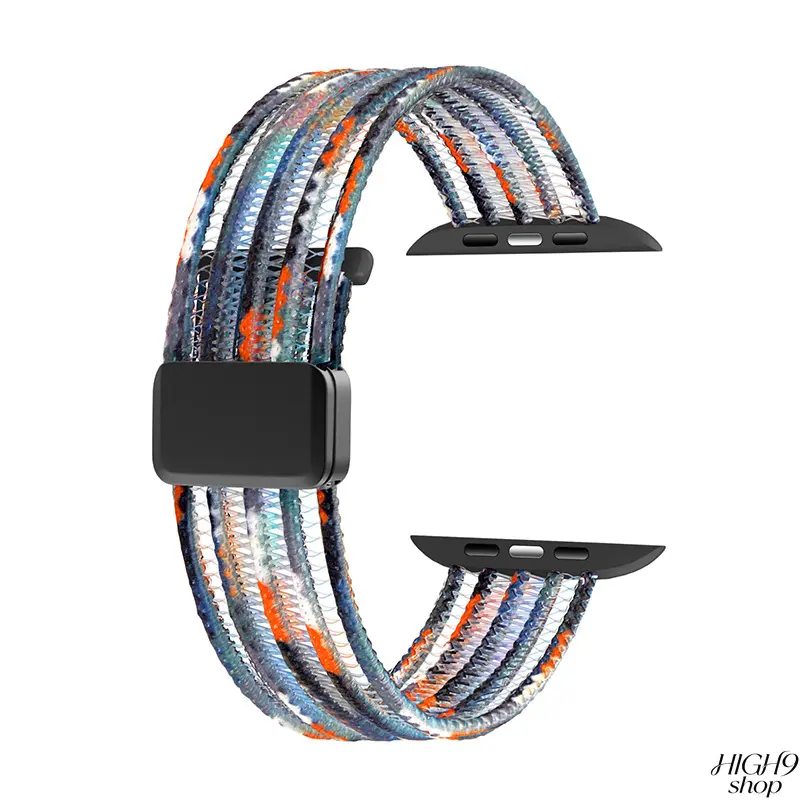 Breathable Fishing Wire Shaped Nylon Watch Strap with Magnetic Loop & Snap Buckle, Lightweight Comfortable Nylon Material, Multiple Color Styles Available, Compatible with All Series Apple Watch, Sport Daily Replacement Watch Accessory