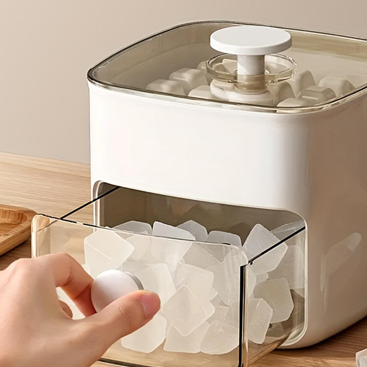 Ice Cube Maker, 48-grid Double Layer Ice Cube Mold with Large Capacity Storage, Household Ice Making Tool for Home Kitchen