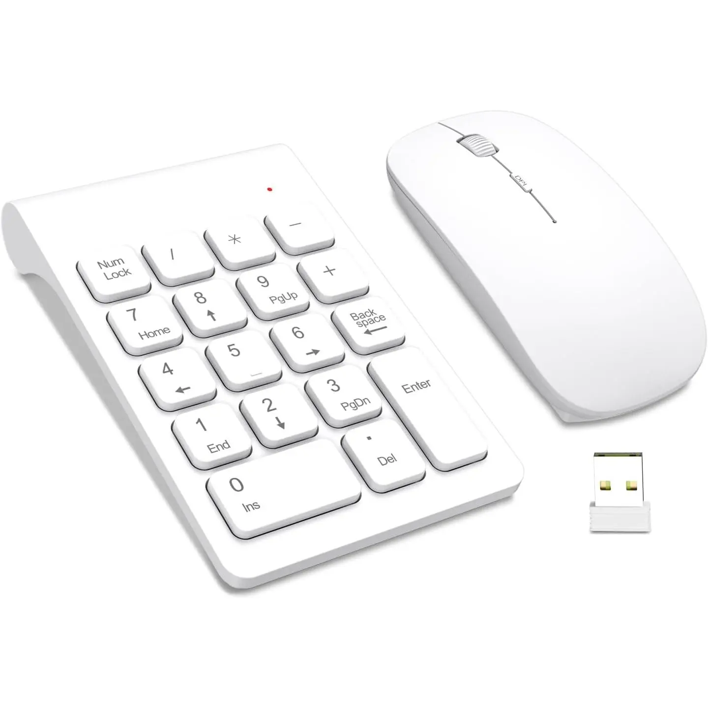 Numeric Keypad, Mini 2.4G 18  Number Pad, Portable Silent Financial Accounting Numeric Keypad Keyboard Extensions with   for Laptop, PC, Desktop, Notebook(Black)