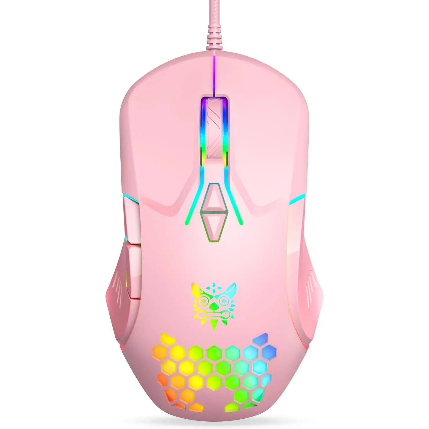 Wired USB ,   with RGB Lighting, 4 Adjustable DPI,  Optical Office , 7 Buttons Corded Mice for Window/PC/Laptop/Desktop//Chromebook,