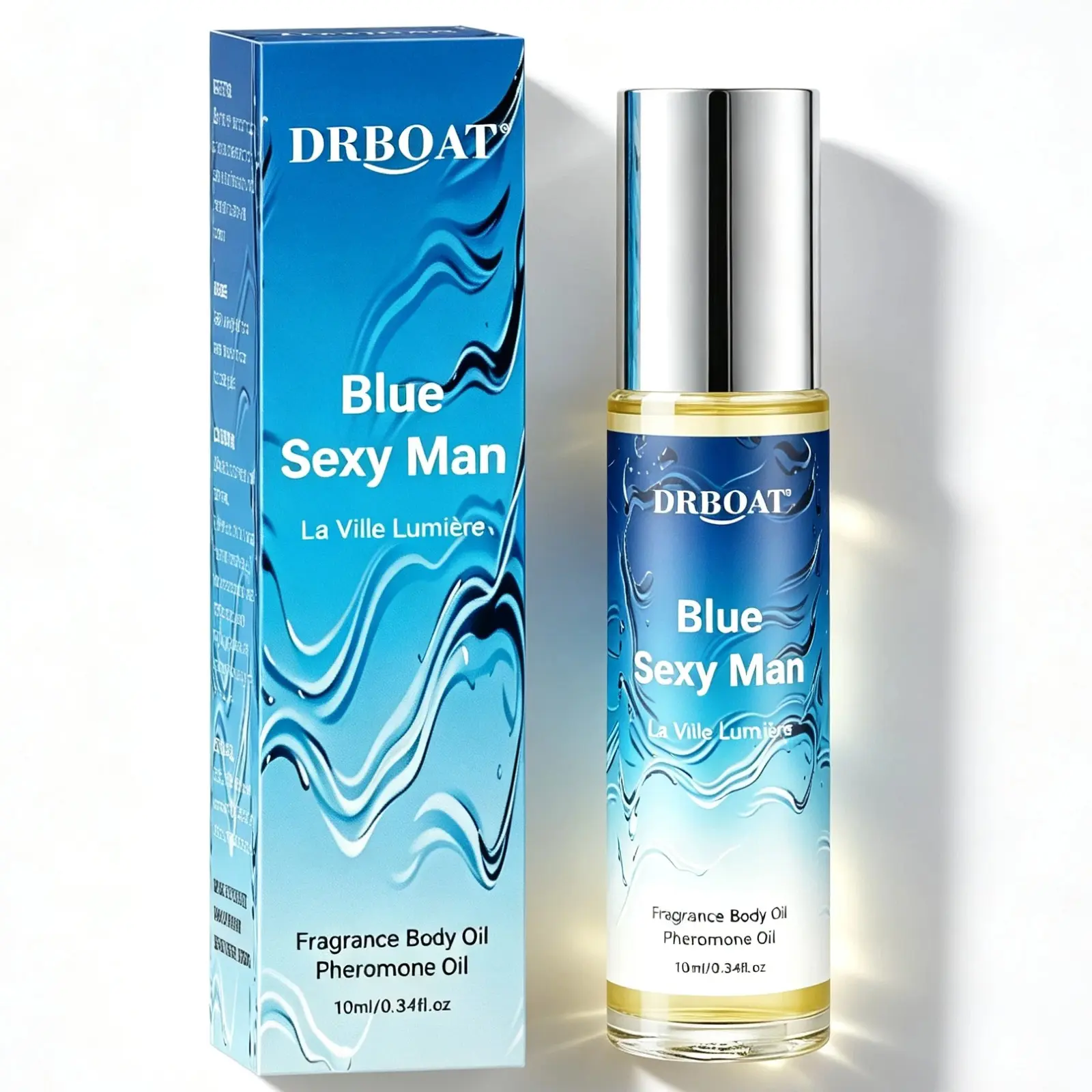 10ML Cologne Pheromone Oil - Blue Sexy Man Roll On Subtle Perfume Oil, Refreshing Woody Eau de Toilette for Unisex, La Ville Lumière Fragrance Oil Traveling Use or Daily Dating Use.