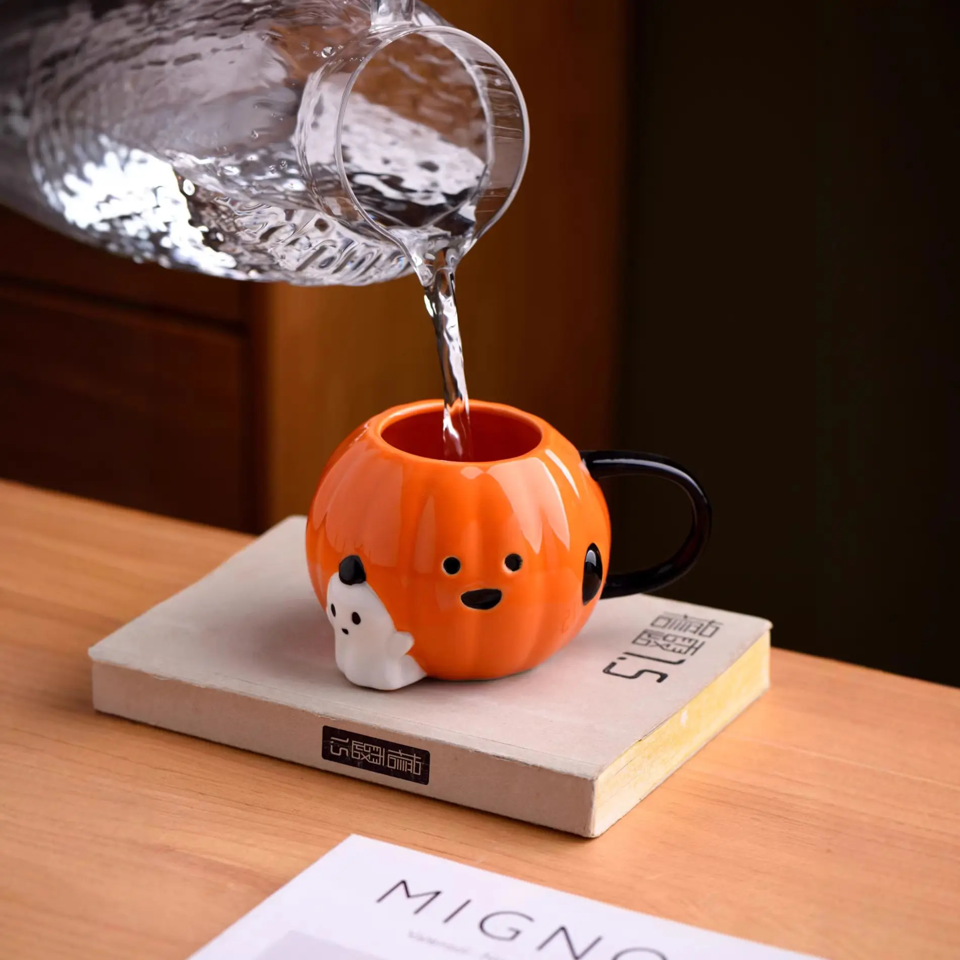 Halloween Pumpkin Mug, 3D Cute Ceramic Cup, Ceramic Coffee Cup, Ghost Autumn Decoration, Perfect Gift for Kids and Adults, Christmas Birthday Present