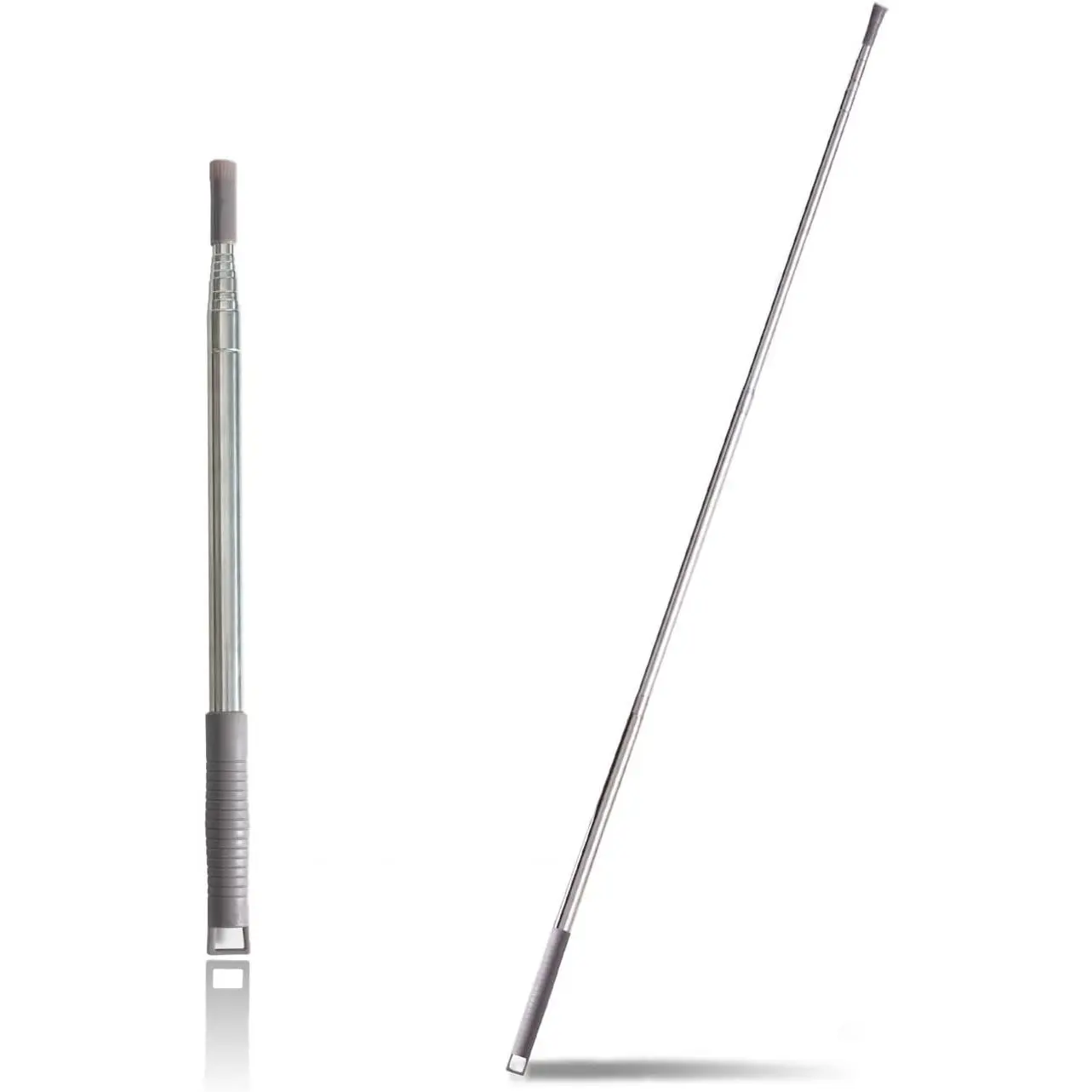 Stainless Steel Upgraded Thick Telescopic Extension Pole (16'-100'), Sturdy High Reach Pole with Microfiber Duster Attachment for Ceiling Dusting, Home Improvement Cleaning Tool, 100'' Length