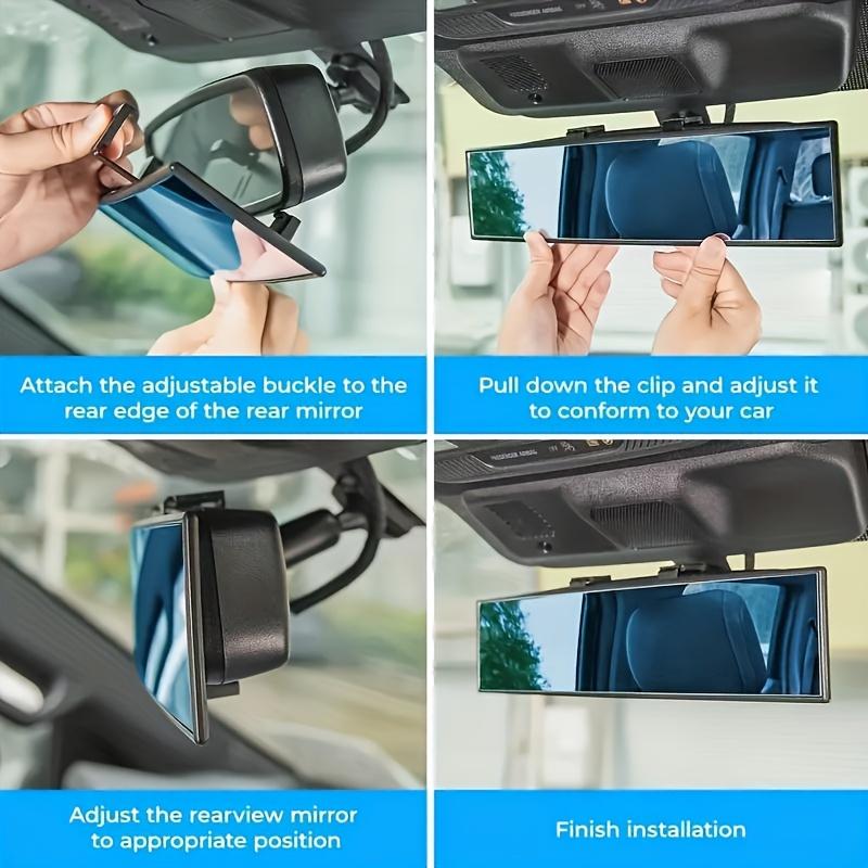 Upgrade Car Rear View Mirrors, 12.6 Inch Clip-On Wide-Angle Convex Design, Anti Glare Mirrors Reduces Blind Spots for Cars, SUVs, and Trucks