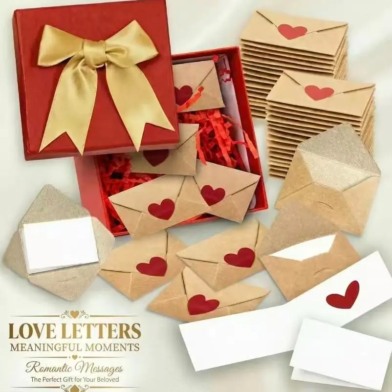 30pc Mini Envelope Heart Stickers, Valentine's Day Card Gift, Romantic Love Notes, Perfect for Him/her, Bestseller