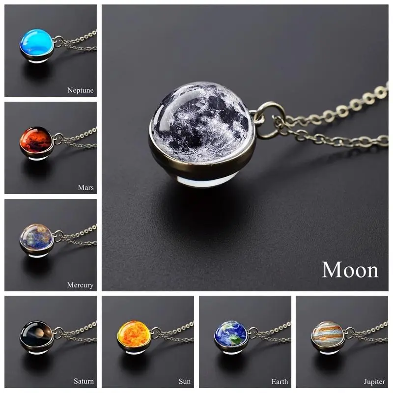 Fashion Saturn Planet Chain Necklace, Unisex Daily Wear Jewelry, Astronomy Inspired Accessory and Thoughtful Fashion Gift, Chain & Link, Metal Chains