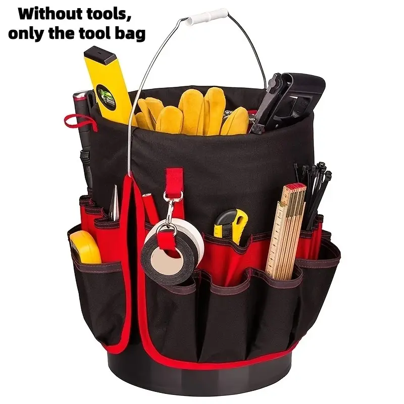 1Pc Heavy-Duty Tool Pouch with Adjustable Shoulder Strap, Wear-Resistant Multi-Pocket Electrician Waist Belt Bag, Tool Storage & Garden Work Organizer, Tool Bags