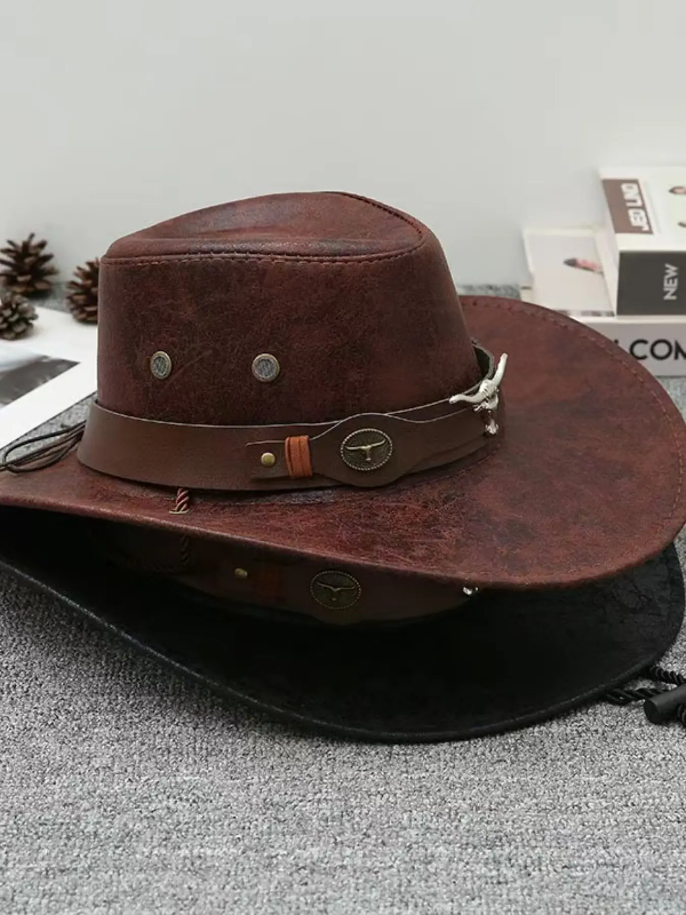 1pc Jazz Hat for Men and Women, Spring and Autumn Outdoor Sun Protection Hat, Travel Knight Hat, American Western Cowboy Hat, Flat Brim Hat