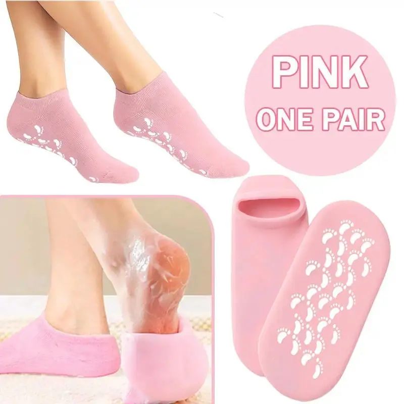 Moisturizing Gel Socks for Dry Cracked Heels, Spa Pedicure Socks for Callus Care & Foot Repair, Soft Silicone Foot Socks for Home Spa Comfort, Reusable Moisture Lock Socks for Daily Foot Care Women Men Gift summerwins
