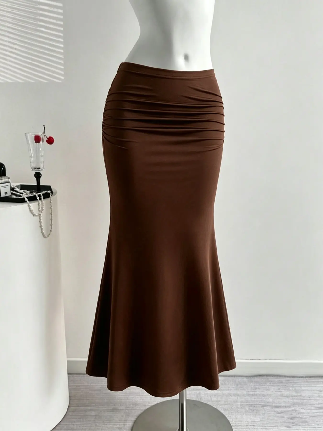 Women's Fashion Elegant Sexy Commuter Casual Versatile Bodycon Fish Tail Long Skirt, Half Skirt, Stylish and Comfortable