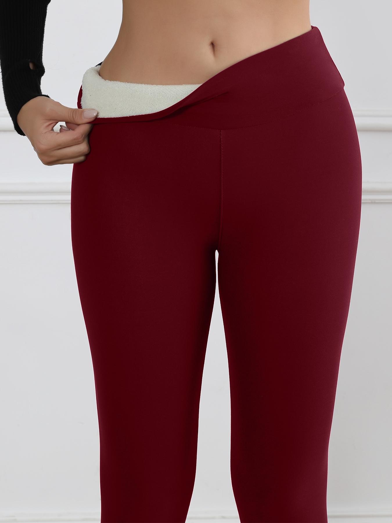 Women's Winter Warm Fleece Lined High Waist Elastic Comfortable Skin-Friendly Breathe Sporty Leggings, Plus Size Casual Thickened Pants