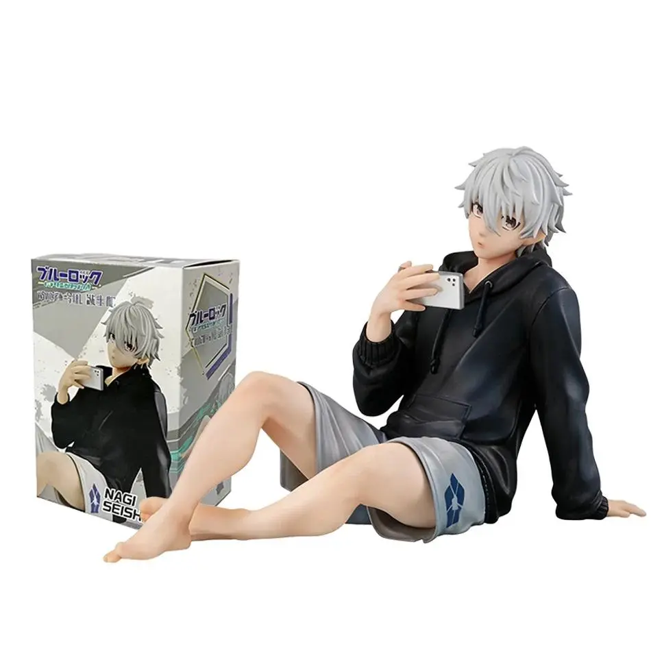 In Stock BLUE LOCK Action Figures Nagi Seishiro Anime Figure Sitting Figurine PVC Collectible Model Kids Doll Toys Gifts