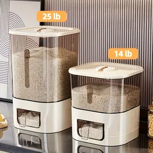 Gold Medal Automatic Rice Dispenser with Cup| Large capacity, moisture-proof, and sealed rice storage, ideal for storing rice, grains, flour, kitchen essentials, as well as cat and dog food
