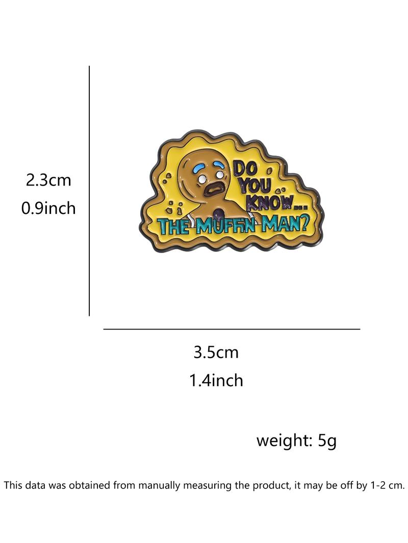 Cartoon Sad Gingerbread Man Design Brooch, Cute Letter Pattern Enamel Pin Suitable for Backpacks, Jeans, Scarves, Hats Decoration, Casual Alloy Jewelry for Men & Women