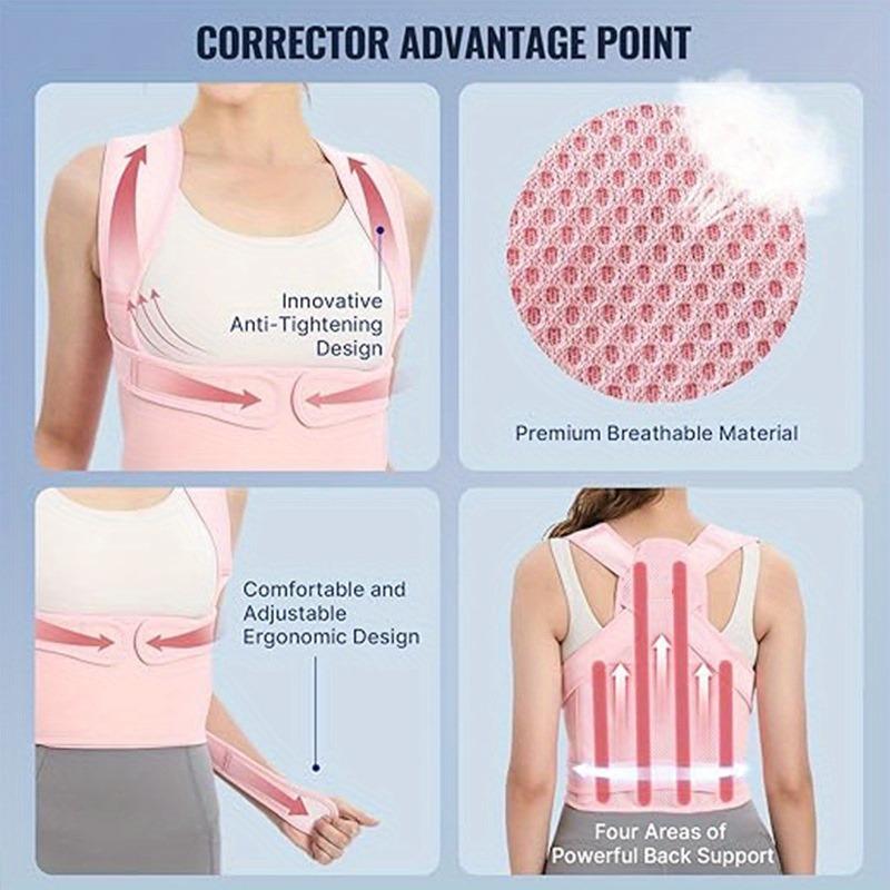 Women's Adjustable Full Back Posture Corrector Brace, Hunchback Orthotic, Posture Strap Support for Shoulder Stretch, Spine Alignment, Upper and Lower Back Pressure Relief, Waist Trimmer Belt for Healthcare, Posture Straightener