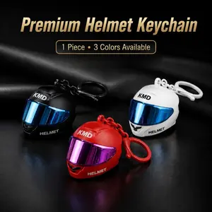 3D Creative Simulation Motorcycle Helmet Keychain, Keyrings, Mini Stereo Cap Model, Backpack Key Pendant, Keychain For Bags, Men's Ornament Gift