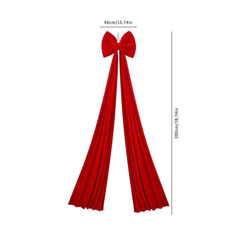 Large Wine Velvet Bow Tie, Christmas Tree Decoration, Holiday Window Hanging Ornament, Festive Home Decor Accessory, Wine Bottle Ornaments