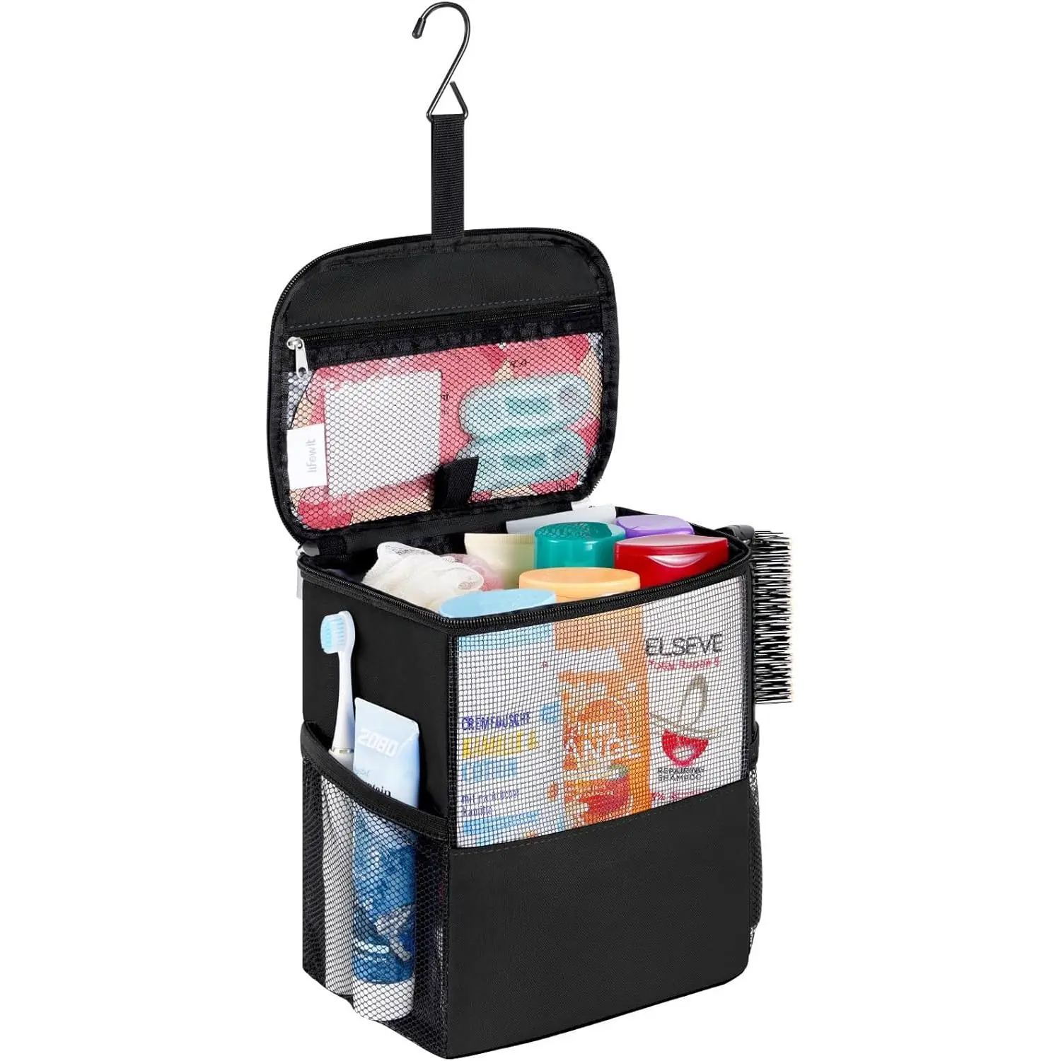 Portable Mesh Shower Caddy Bag, Quick Dry Hanging Bathroom Organizer Tote for College Dorm, Gym, Travel & Camping Toiletries