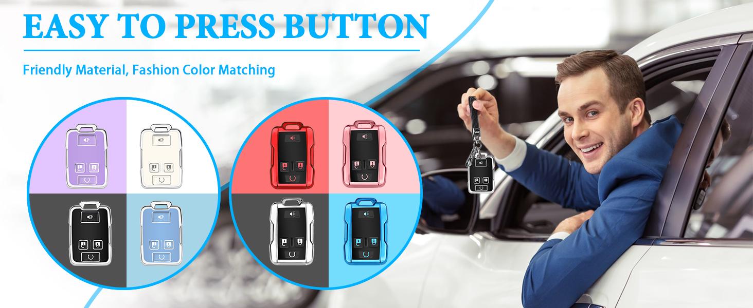 for Chevy Key Fob Cover with Keychain,Car Key Case Shell Protector for Chevrolet Chevy Silverado Colorado GMC Sierra Canyon Yukon Tahoe Suburban