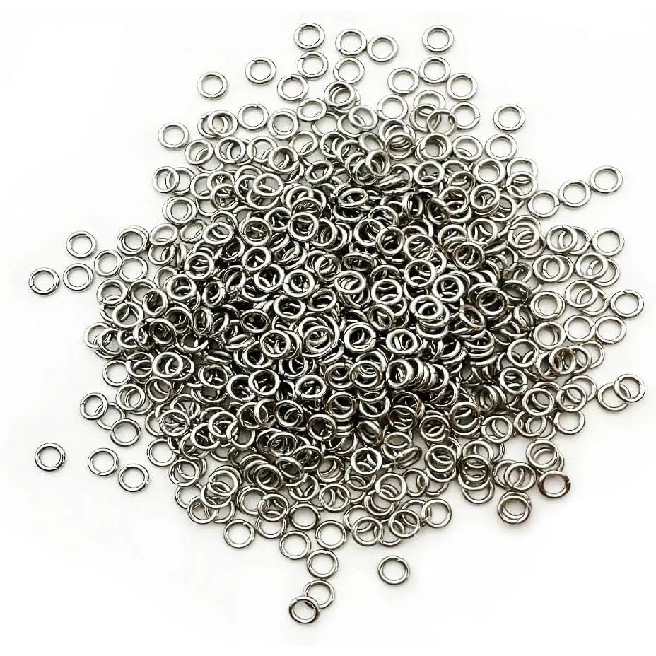 304 Stainless Steel Jump Rings, 600-Count 4MM Open/Close O-Rings, 1MM Thickness (18 Gauge) for DIY Jewelry Making, Industrial Repair