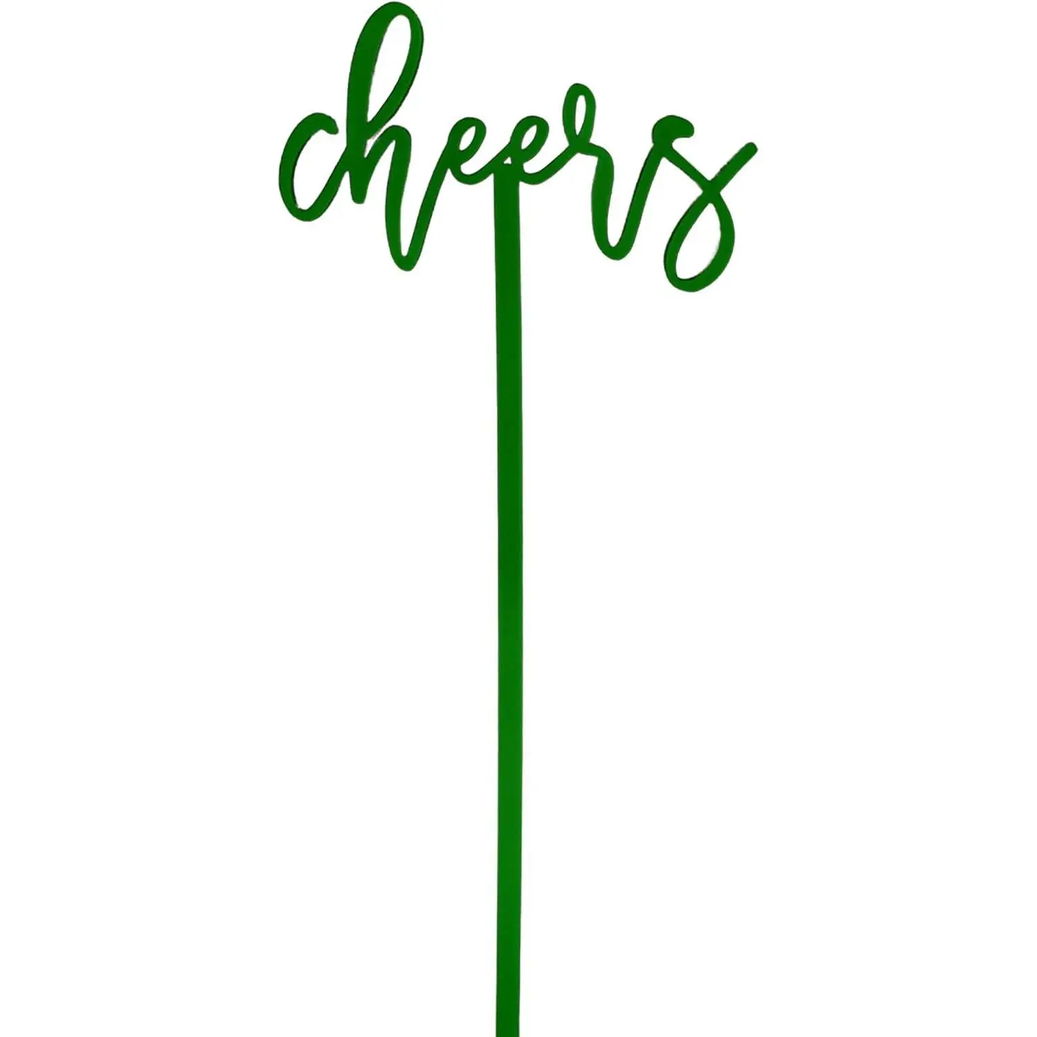 The Cotton & Canvas Co. 12 Pcs Dark Green Cheers Drink Stirrers, Custom Cocktail Swizzle Sticks Drink Markers for Christmas Wedding New Year Holiday Parties