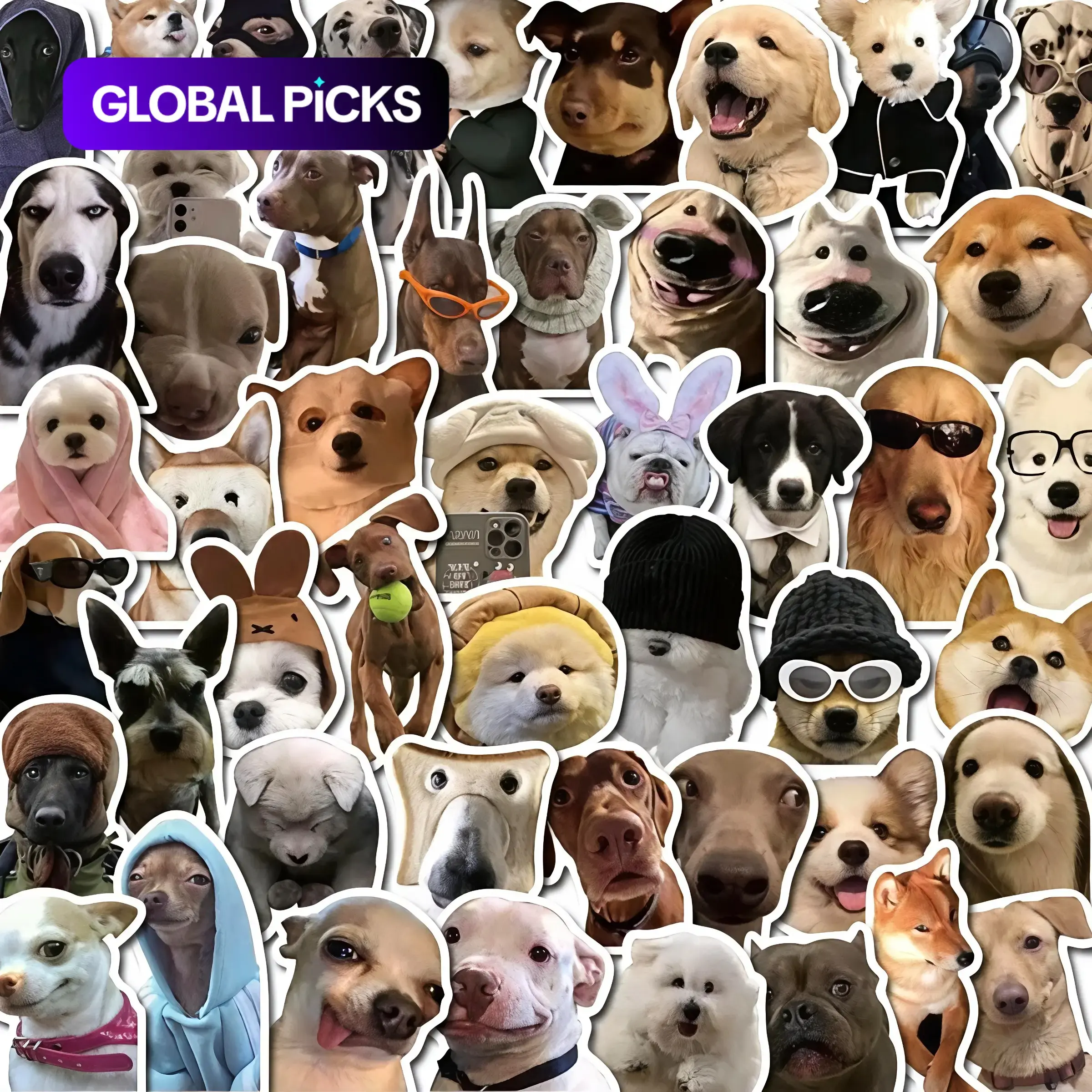 100 Sheets Cute Dog Cartoon Sticker Set, High-Quality Decorative Stickers for Luggage, Water Bottles, DIY Phones, Laptops, Skateboards #GLOBAL PICKS